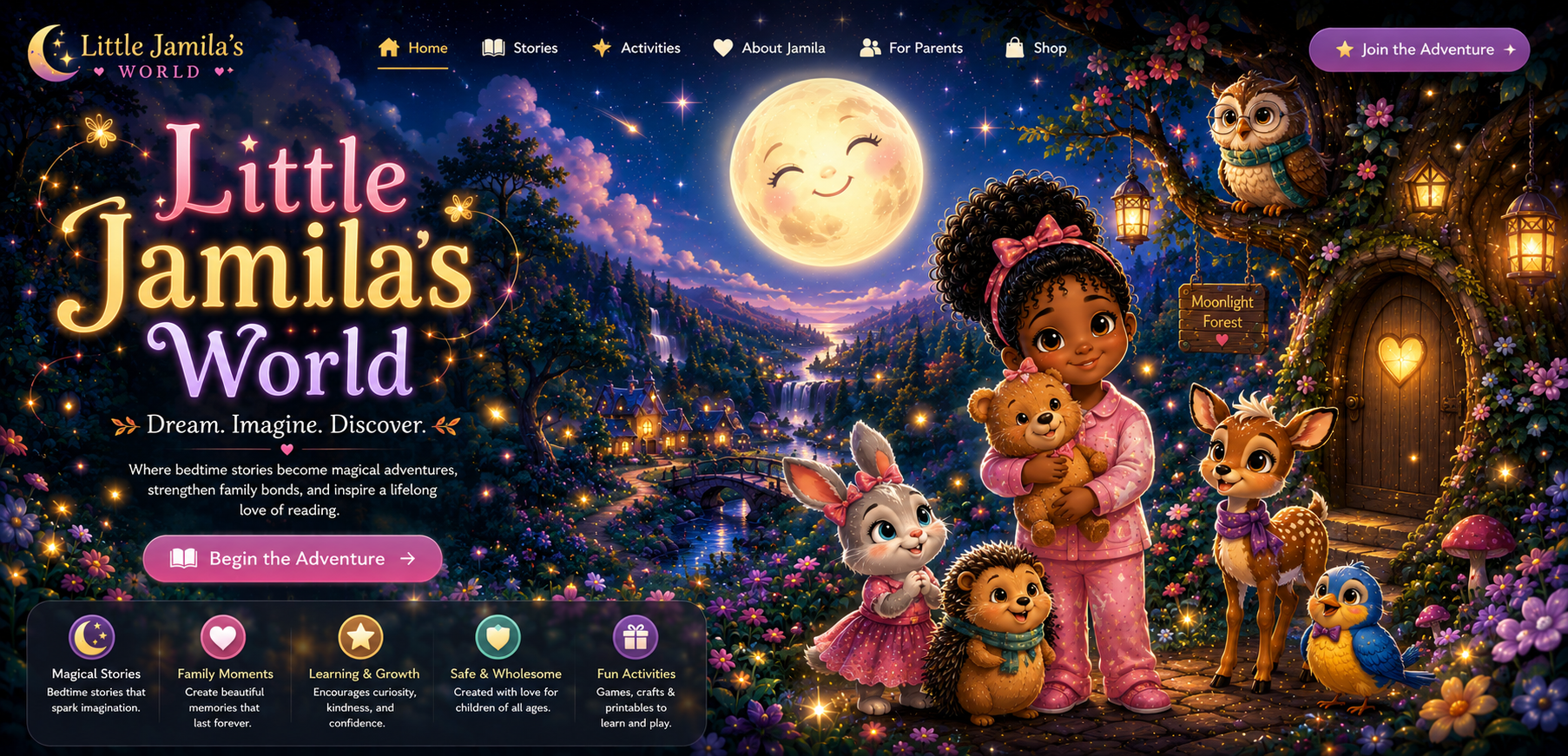 Little Jamila and friends in Moonlight Forest